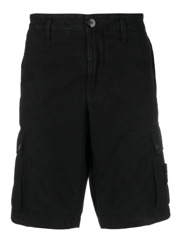STONE ISLAND: Trousers Shorts - Bermuda Slim Black