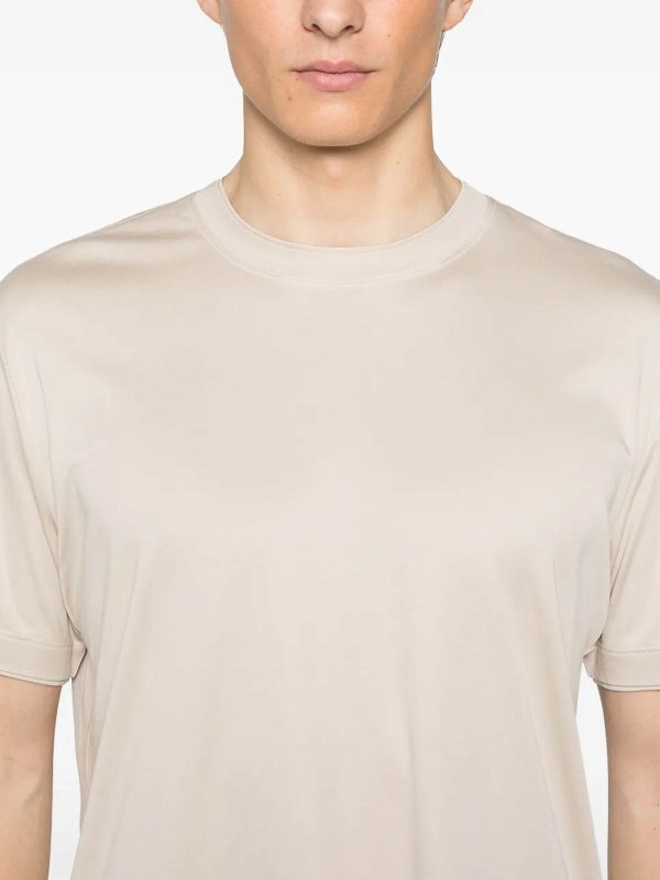 ELEVENTY: t-shirt online - T-shirt a collo rotondo cammello