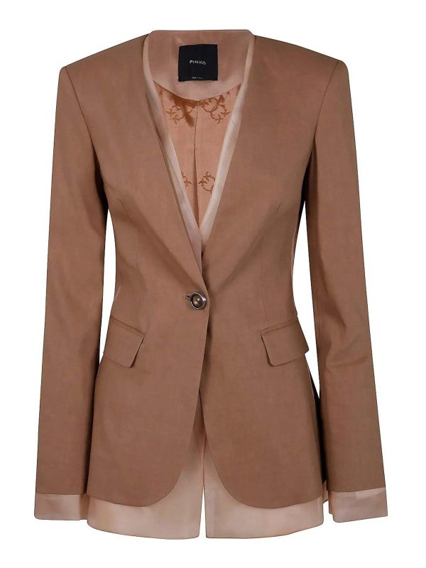 Pinko: blazers - Stretch lino jacket hen e