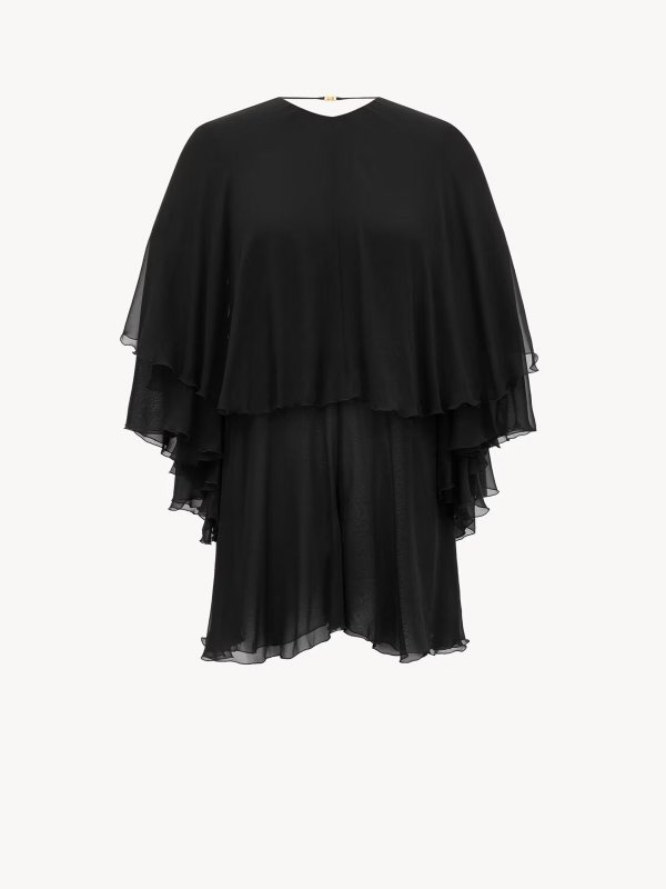 SAINT LAURENT: jumpsuits online - Silk black jumsuit