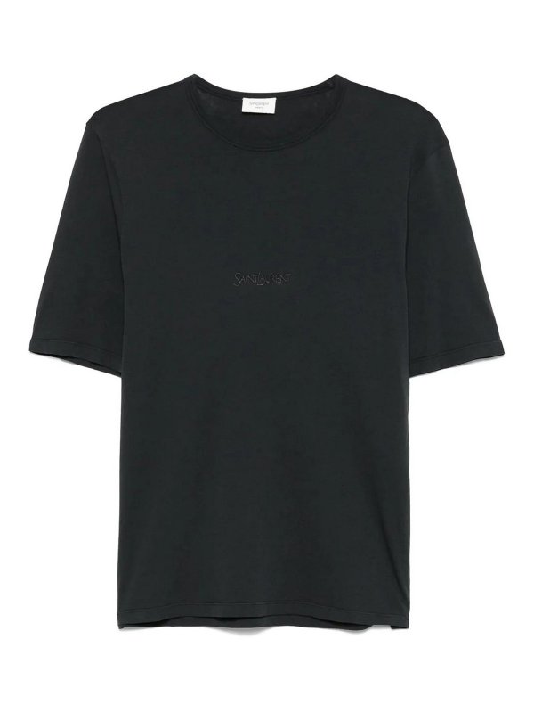 SAINT LAURENT: t-shirts - T Shirt Col Rond Manches Court
