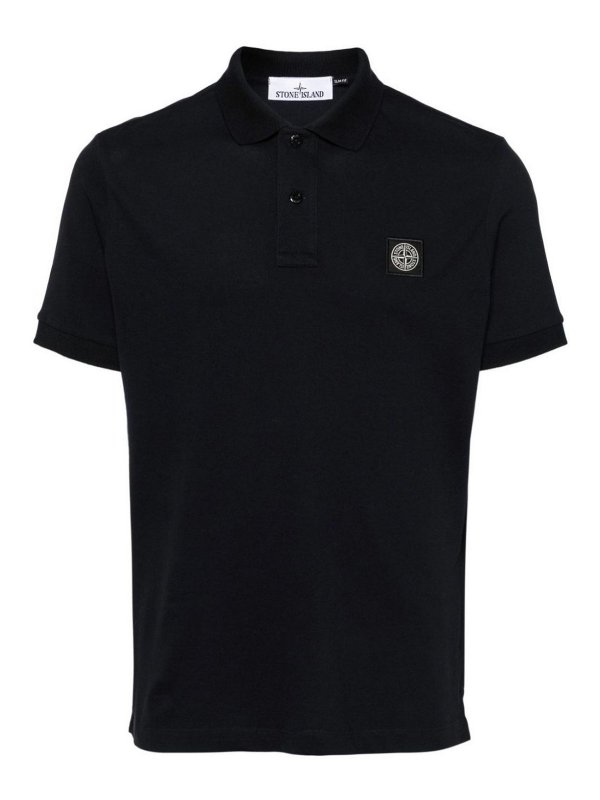 STONE ISLAND: polo shirts - Polo m/short slim fit bleu