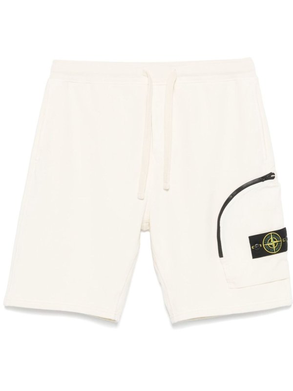 ショートパンツ - クリーム shop online: STONE ISLAND