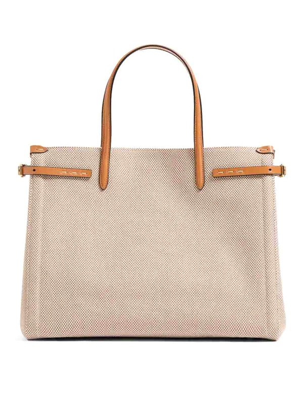 VALENTINO GARAVANI: totes bags online - Medium Tote Naturale-Tobacco/Natural Camel