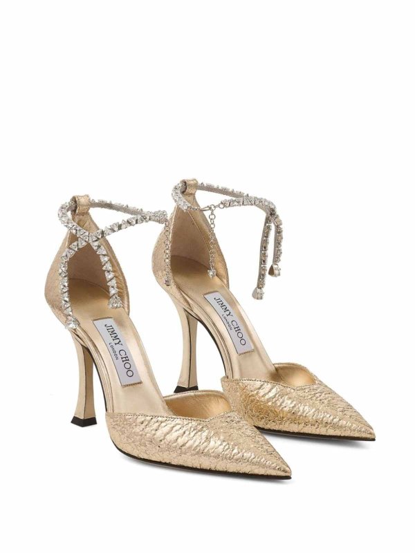 JIMMY CHOO: sandals online - Stevie 100 Gzb Gold sandals