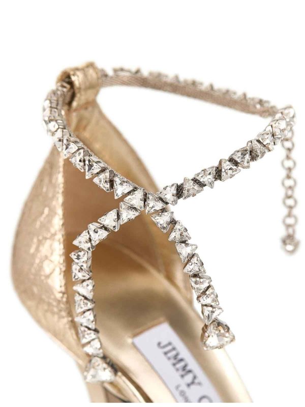 The Best Shops JIMMY CHOO: sandals - Stevie 100 Gzb Gold sandals