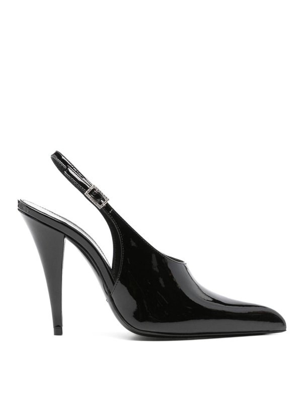 SAINT LAURENT: court shoes - Leather black pumps