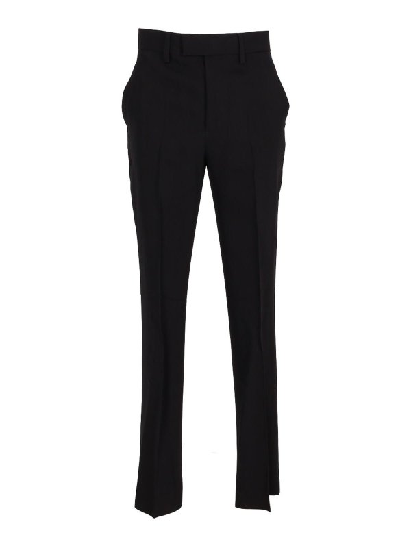 ANN DEMEULEMEESTER: casual trousers - Habiba Cigarette Trousers Viscose Wool