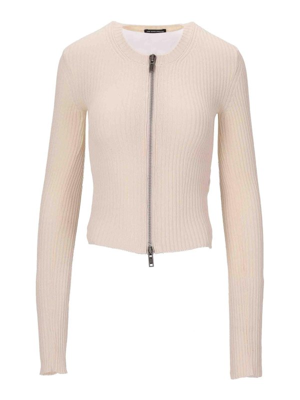 ANN DEMEULEMEESTER: cardigans - Terna Wool Zipped Cardigan