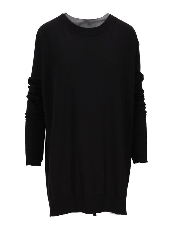 ANN DEMEULEMEESTER: Pull col rond - Pull Col Rond - Noir