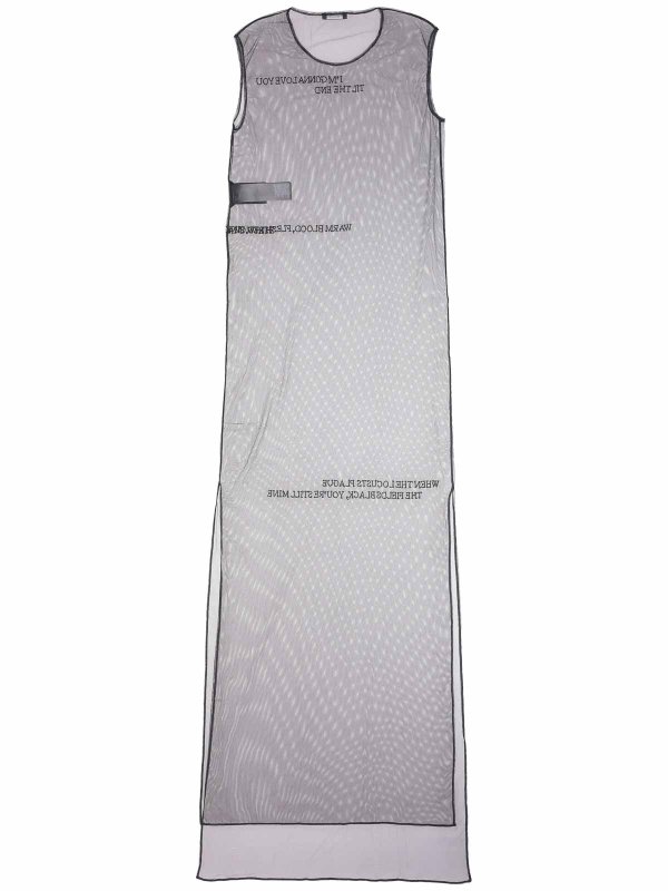 ANN DEMEULEMEESTER: knee length dresses online - Seda Sleeveless Tulle Dress With Pearls