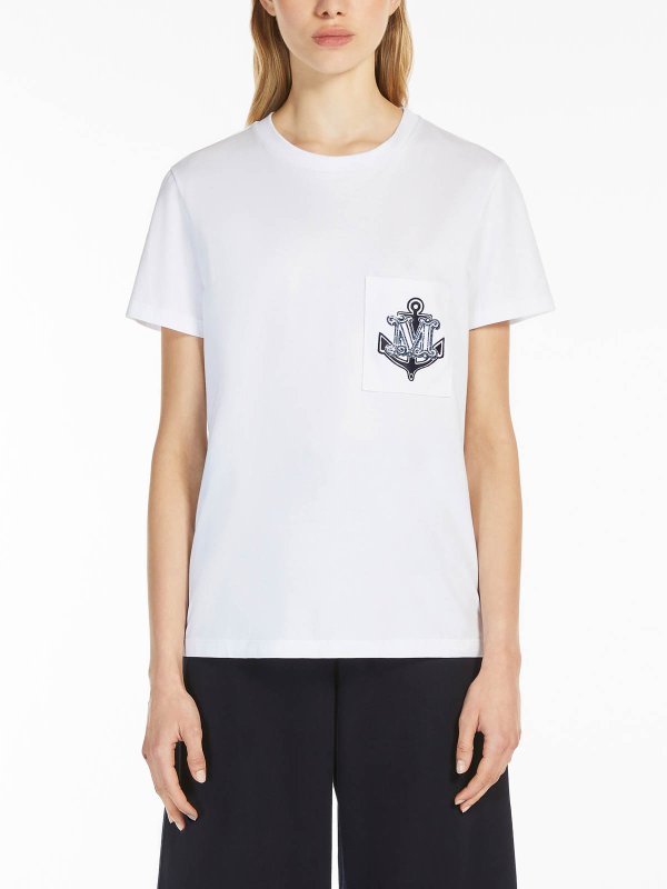 The Best Shops Max Mara: T-shirts - T-Shirt - Blau