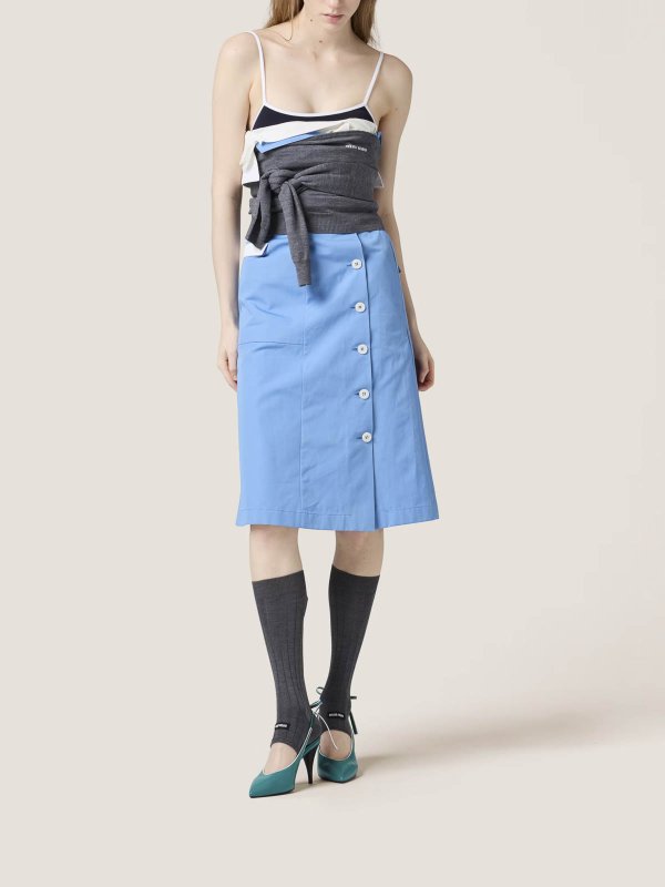 MIU MIU: knee length dresses online - Poplin Dress