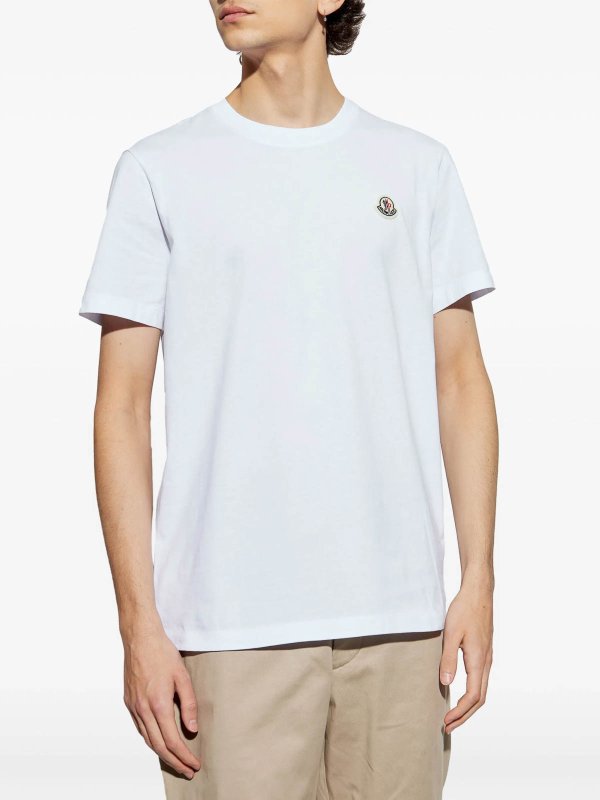 Moncler Logo-Patch T-Shirt - White - Men | K10918C00026829H8001