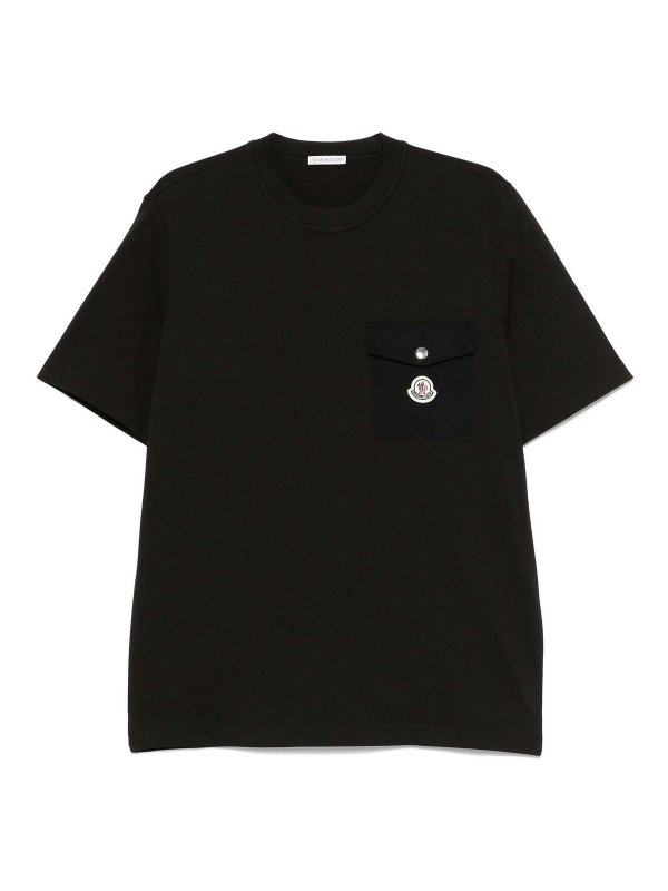 MONCLER: t-shirts - Logo-Patch T-Shirt