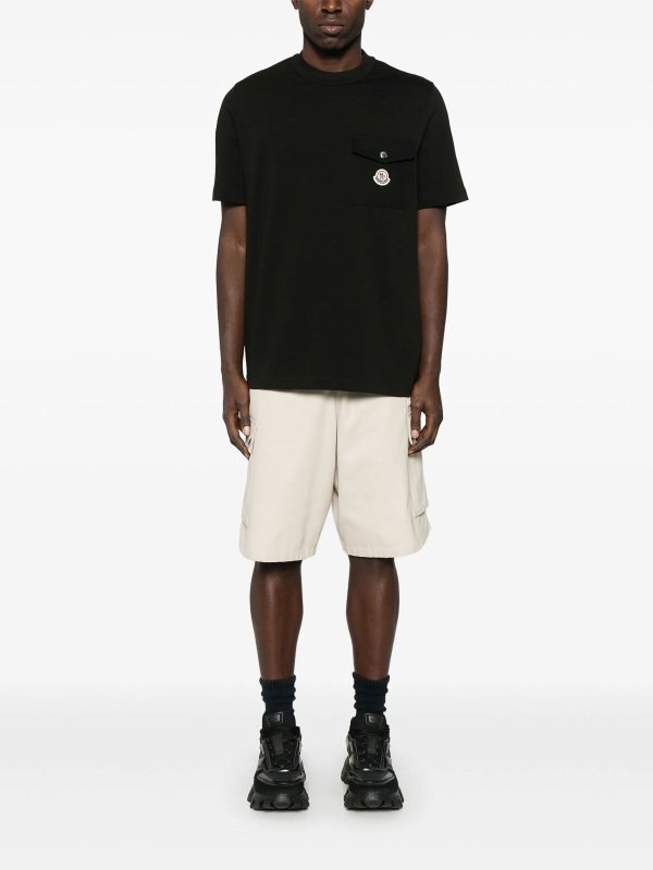 MONCLER: t-shirts online - Logo-Patch T-Shirt