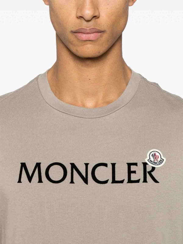 Flocked-Logo Cotton T-Shirt shop online: MONCLER