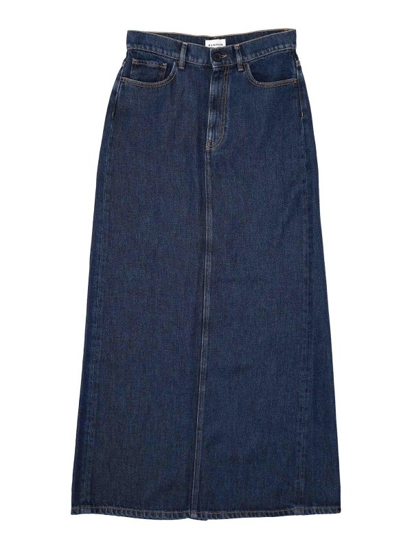 P.A.R.O.S.H.: Knee length skirts & Midi - Joy Long Denim Skirt