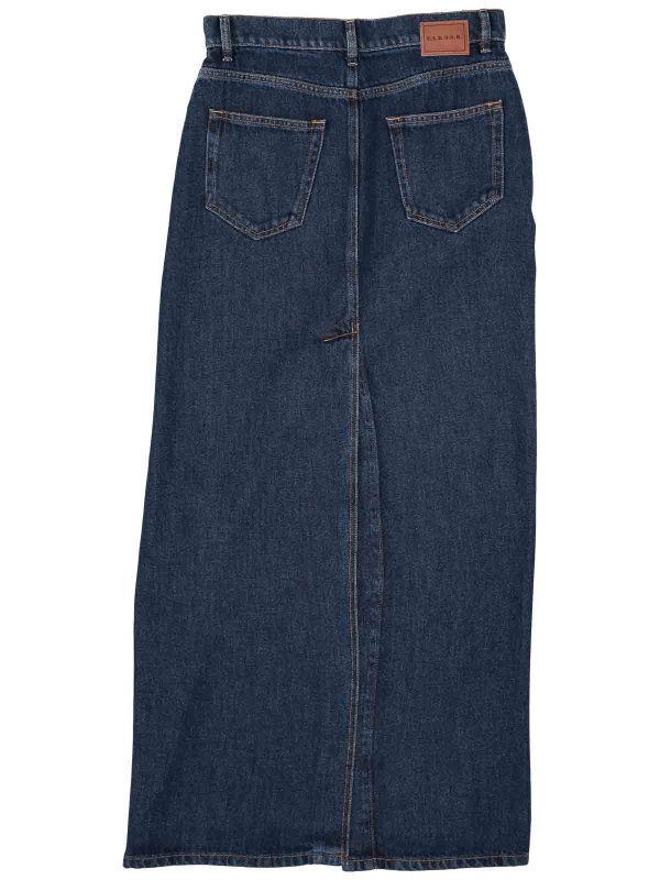 P.A.R.O.S.H.: Knee length skirts & Midi online - Joy Long Denim Skirt