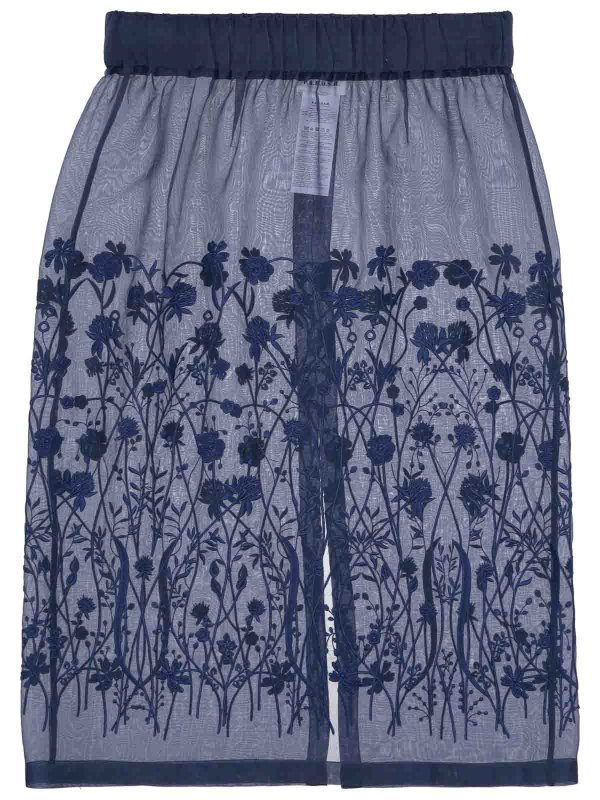 The Best Shops P.A.R.O.S.H.: Knee length skirts & Midi - Sorgente Embroided Tulle Skirt