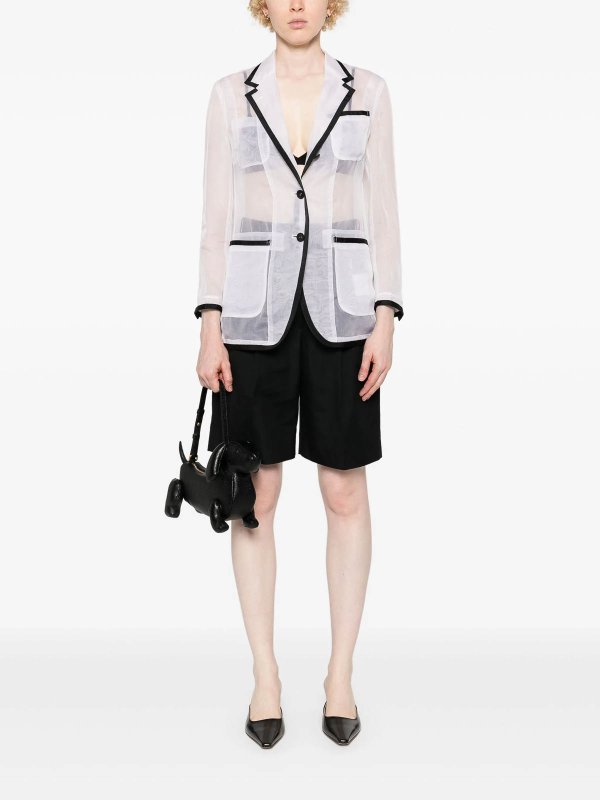 THOM BROWNE: blazers online - Semi-Sheer Organza Blazer
