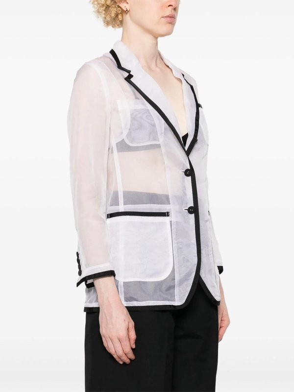 The Best Shops THOM BROWNE: blazers - Semi-Sheer Organza Blazer