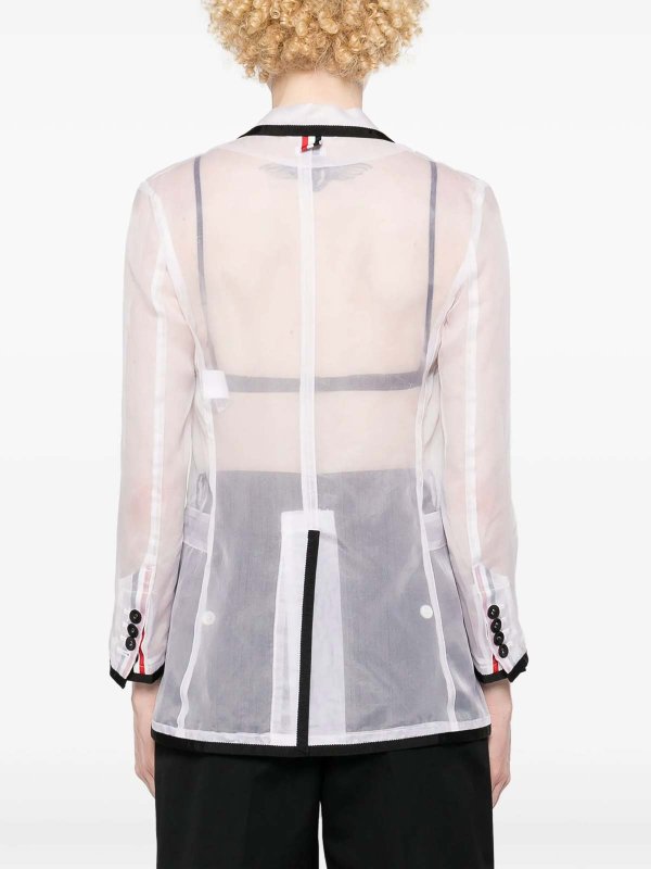 Semi-Sheer Organza Blazer shop online: THOM BROWNE