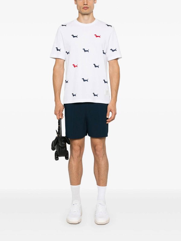 THOM BROWNE: t-shirts online - Dog-Embroidery T-Shirt