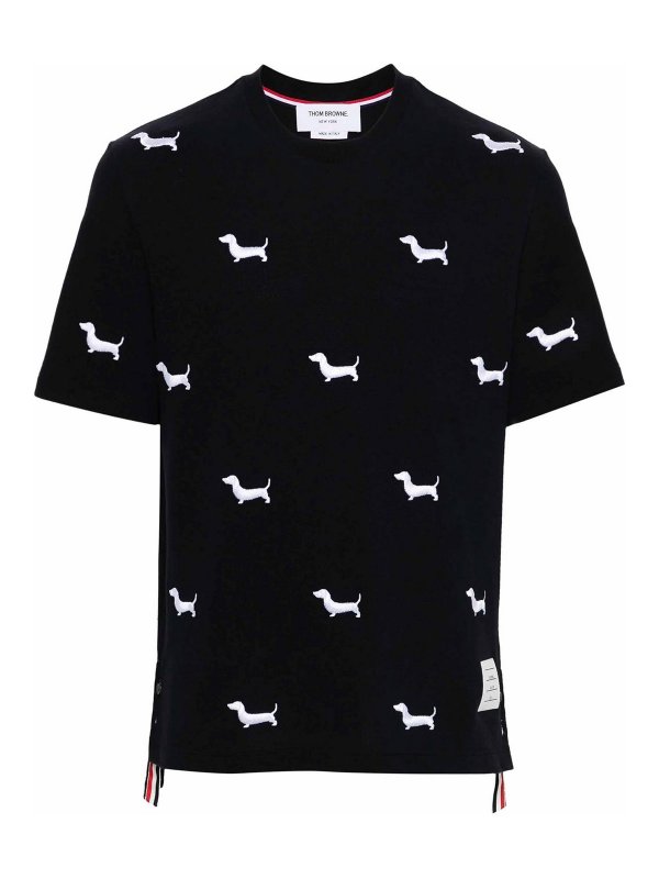 THOM BROWNE: t-shirts - Dog-Embroidery T-Shirt