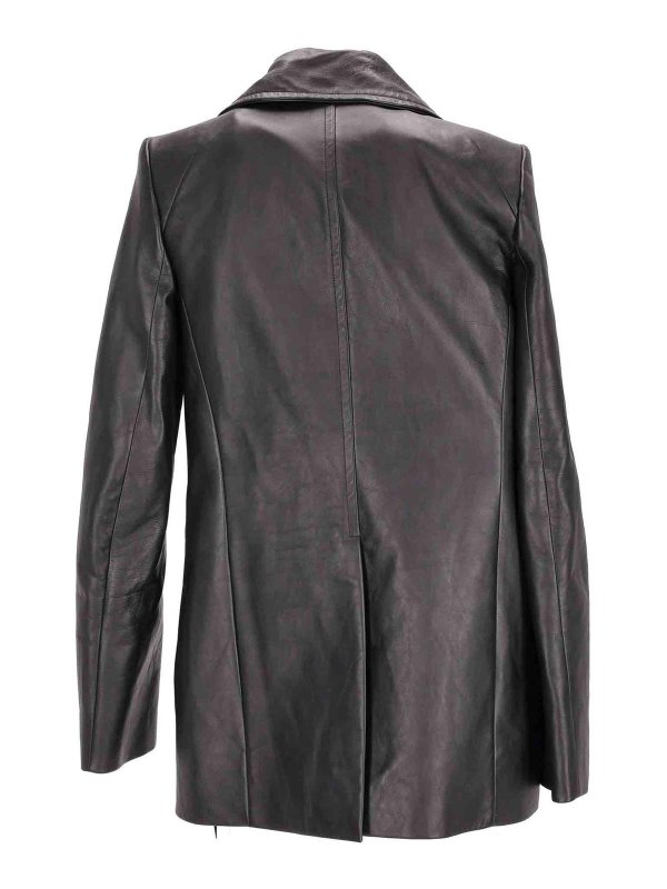 ANN DEMEULEMEESTER: Manteaux en cuir online - Manteau En Cuir - Noir
