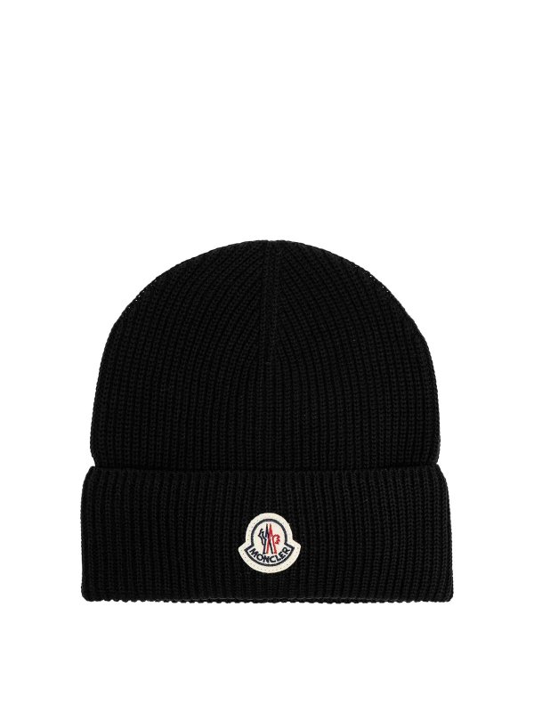 MONCLER: ニットキャップ - ビーニー帽 - 黒