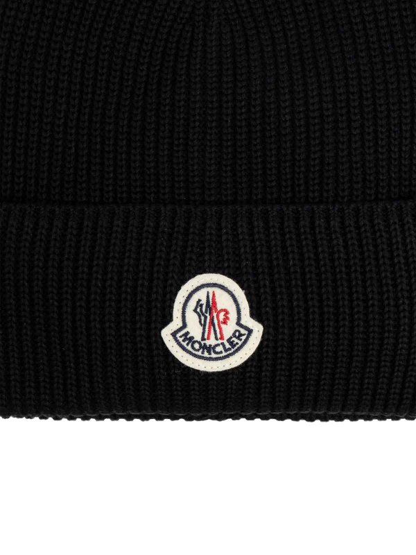 MONCLER: ニットキャップ online - ビーニー帽 - 黒
