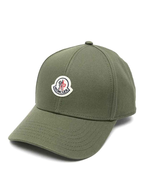 MONCLER: cappelli - Logo-patch berretto da baseball