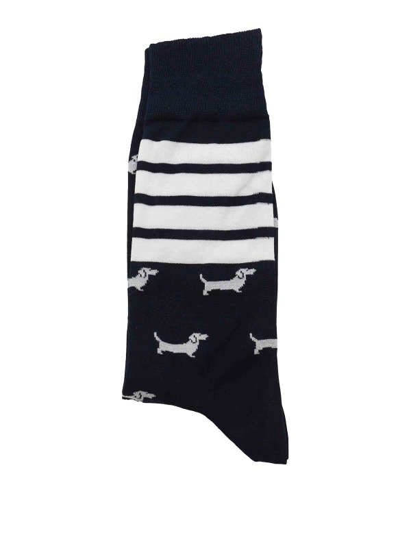 THOM BROWNE: 靴下 - ソックス - ダークブルー