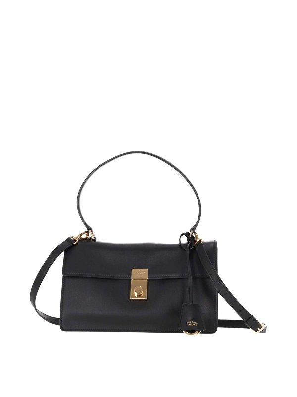 PRADA: shoulder bags - Medium Leather Shoulder Bag