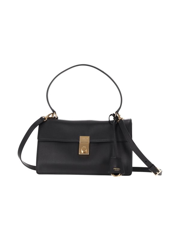 PRADA: shoulder bags online - Medium Leather Shoulder Bag