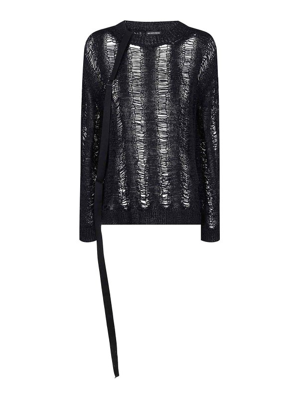 ANN DEMEULEMEESTER: Col bateau - Pull Col Bateau - Noir