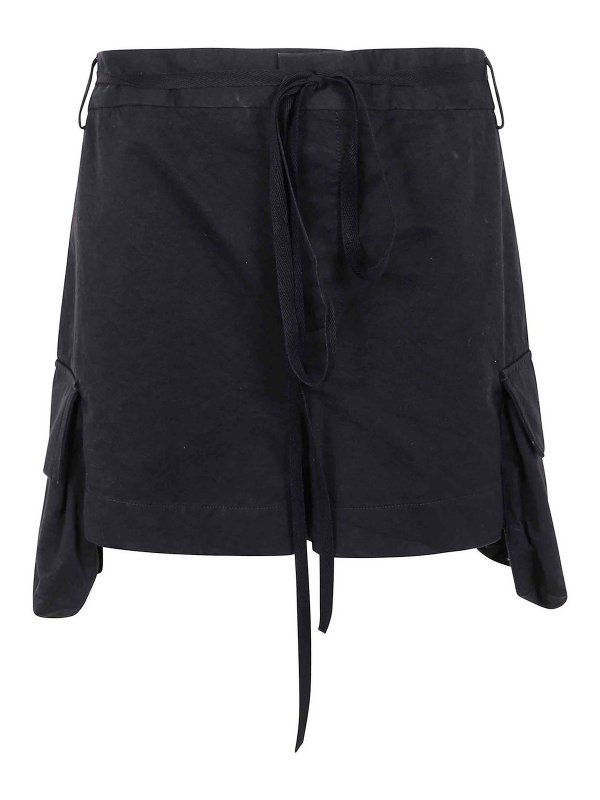 ANN DEMEULEMEESTER: Trousers Shorts - Nadina Cargo Shorts Natural Wash Cotton