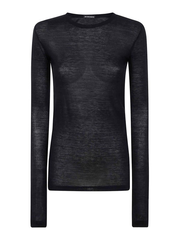 ANN DEMEULEMEESTER: t-shirts - Fiene Slim Fit Long Sleeves T-Shirt Viscose