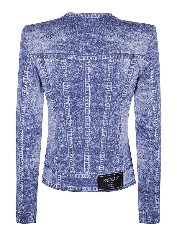 Balmain: cardigans online - Effect denim cardigan