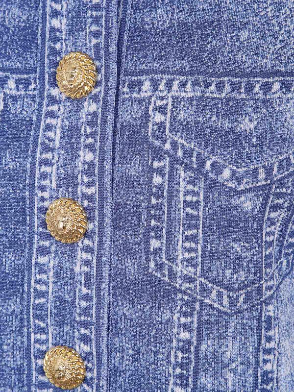 The Best Shops Balmain: cardigans - Effect denim cardigan