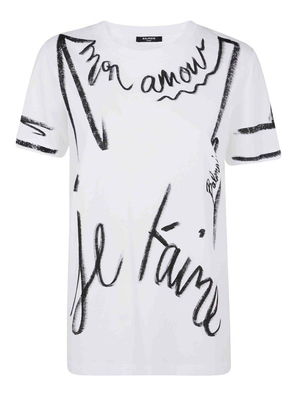 Balmain: Camisetas - Camiseta - Blanco
