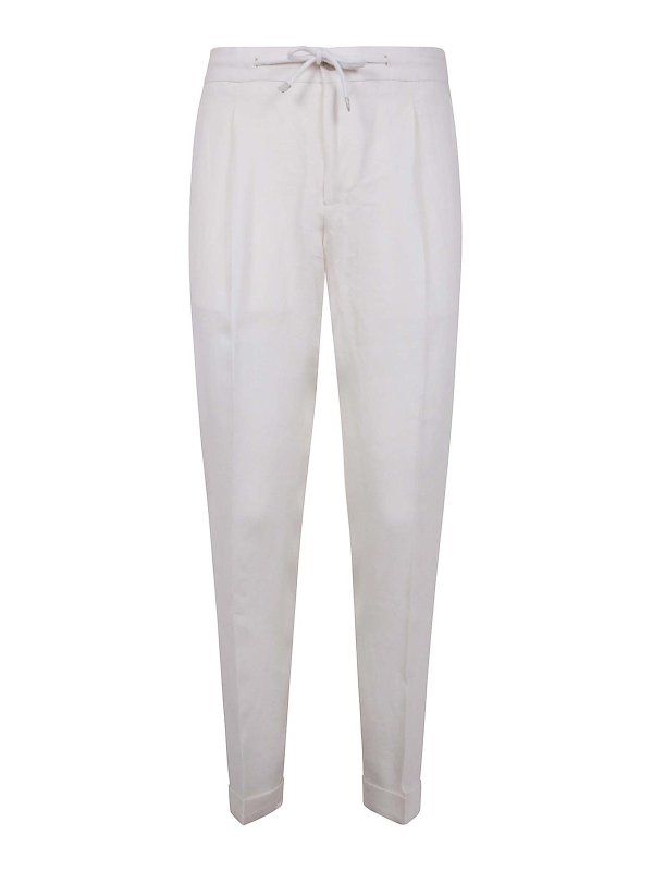 BARBA: Pantalons casual - Pantalons Décontractés - Blanc
