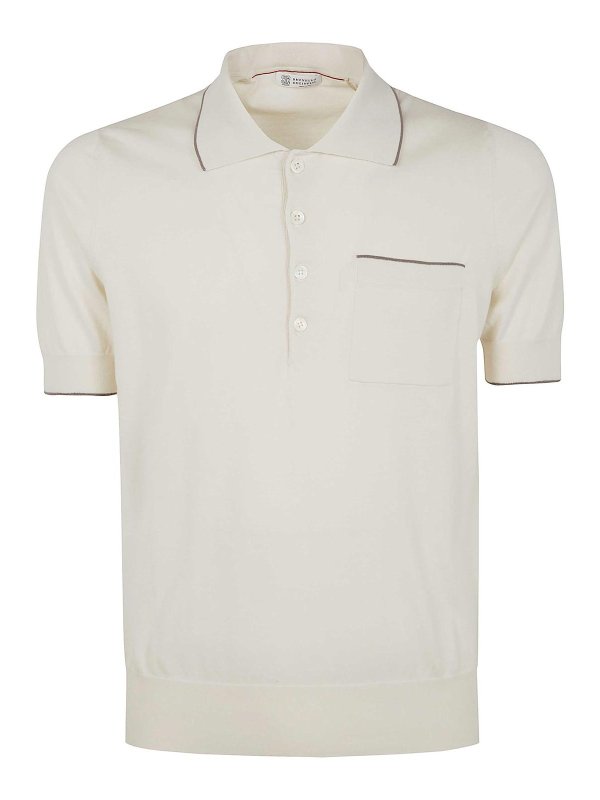 BRUNELLO CUCINELLI: Poloshirts - Poloshirt - Weiß