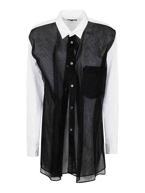 COMME DES GARÇONS HOMMES PLUS: Hemden - Hemd - Weiß