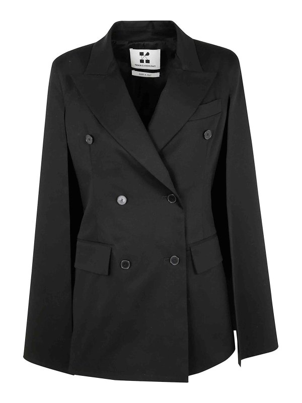 FEDERICA BONIFACI: カジュアルジャケット - カジュアルジャケット - 黒