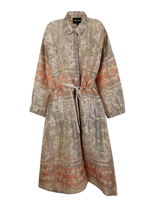 GIORGIO ARMANI: short coats - Tiger jacquard cane coat