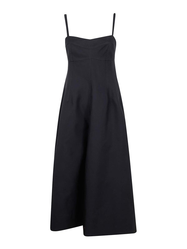 JIL SANDER: Robe longueur genou - Robe Au Genou - Noir