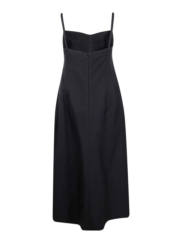 JIL SANDER: Robe longueur genou online - Robe Au Genou - Noir