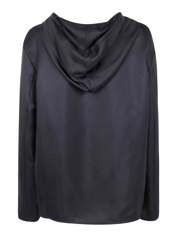 Loulou Studio Nuka Hooded Blouse - Black - Women | NUKABLACK